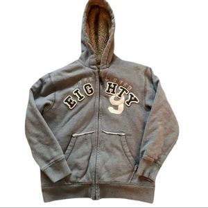 Children’s Place grey Sherpa zip hoodie NWOT 10